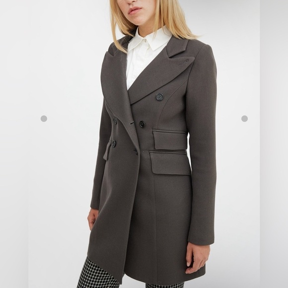 Smythe Grey Wool Double Breasted Coat in gray size 2 - Picture 2 of 11